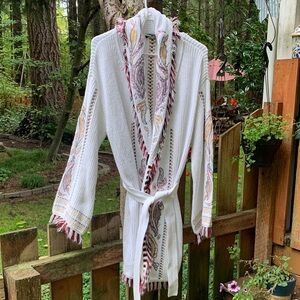 INC International Concepts White and Multicolor Cardigan